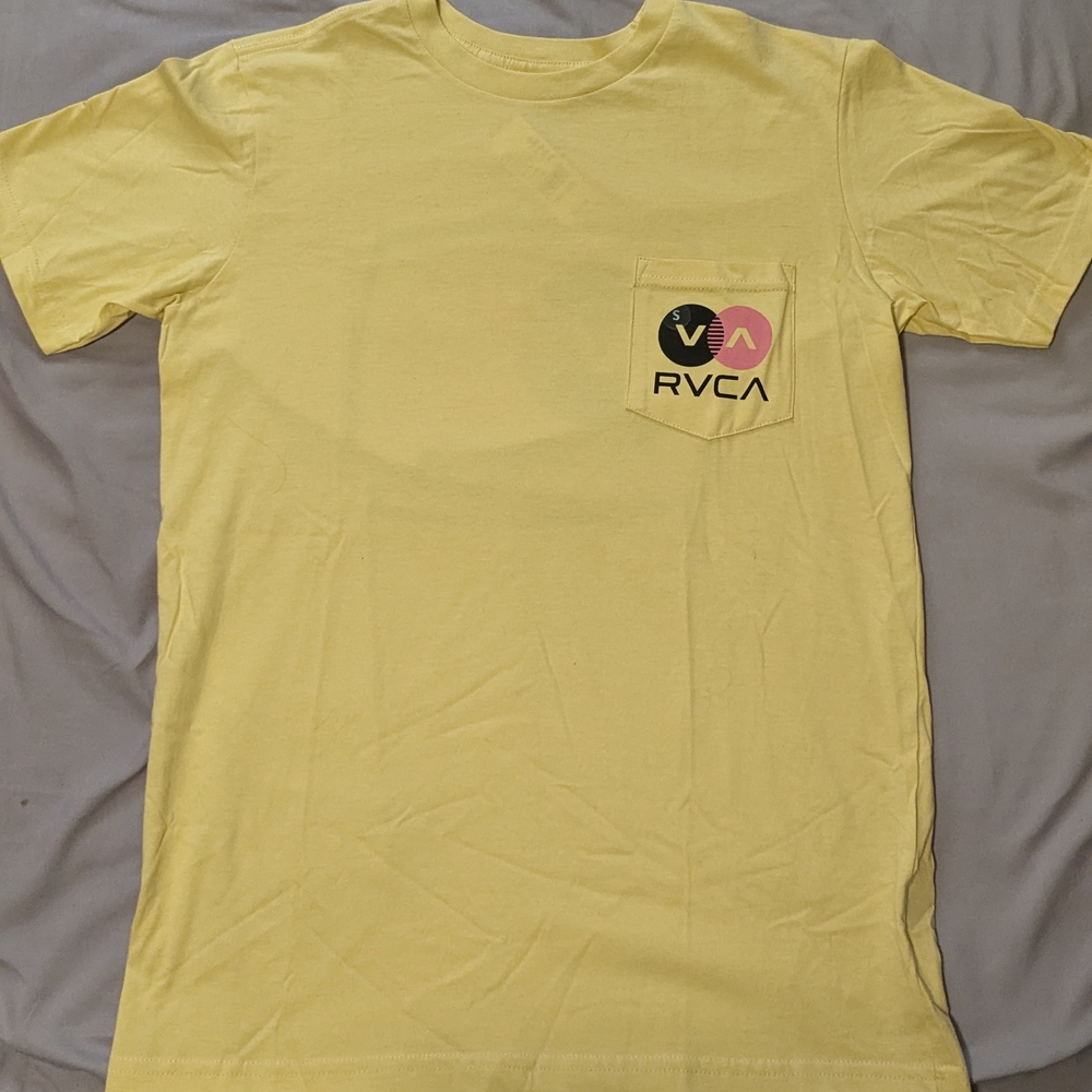 RVCA Yellow Short Sleeve Pocket Tee